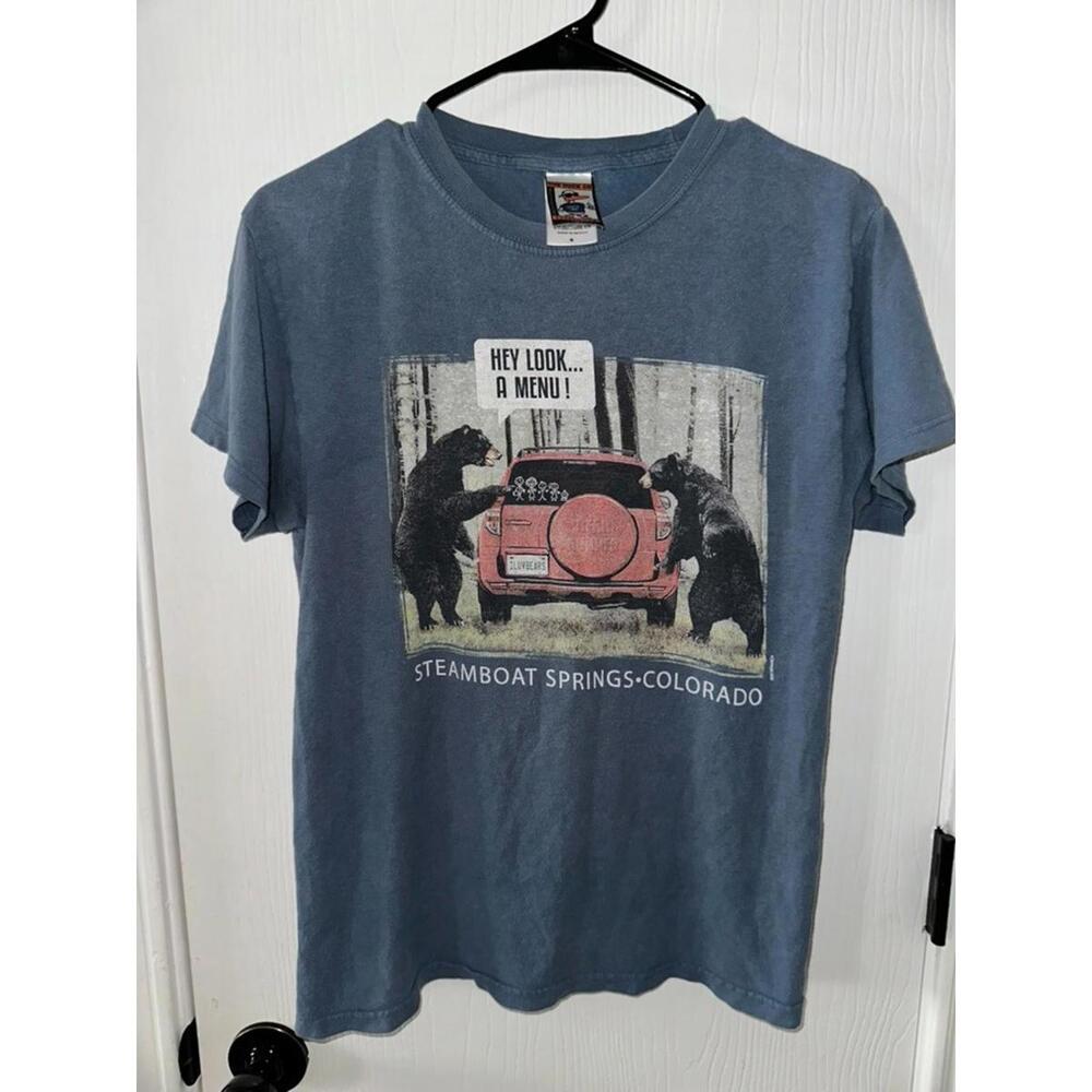 THE DUCK CO. Blue Steamboat Springs Colorado Graphic T-Shirt Small Unisex